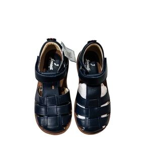 Jacadi Paris kids leather fisherman sandals navy blue UNISEX size 25 NEW